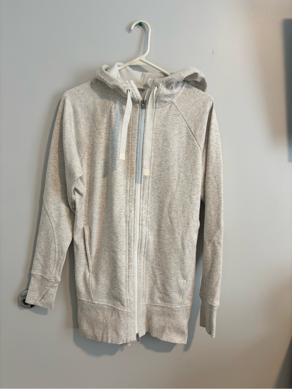 Athleta Light Heather Gray Zip-Up Hoodie Cardigan